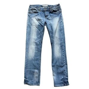 Monica’s Y2K Blue Straight Leg Jeans with Natural Fading Women’s 13 Distressed